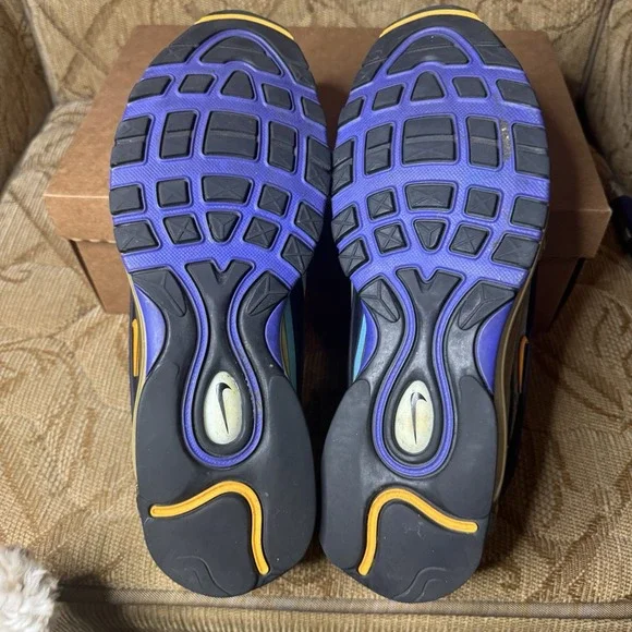 Nike Air Max Deluxe Midnight‎ Navy Laser Orange AJ7831-400 Size 11.5 Pre Owned